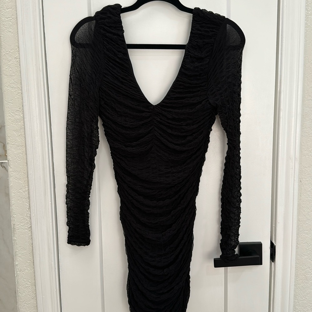 Black Bodycon Mesh Dress